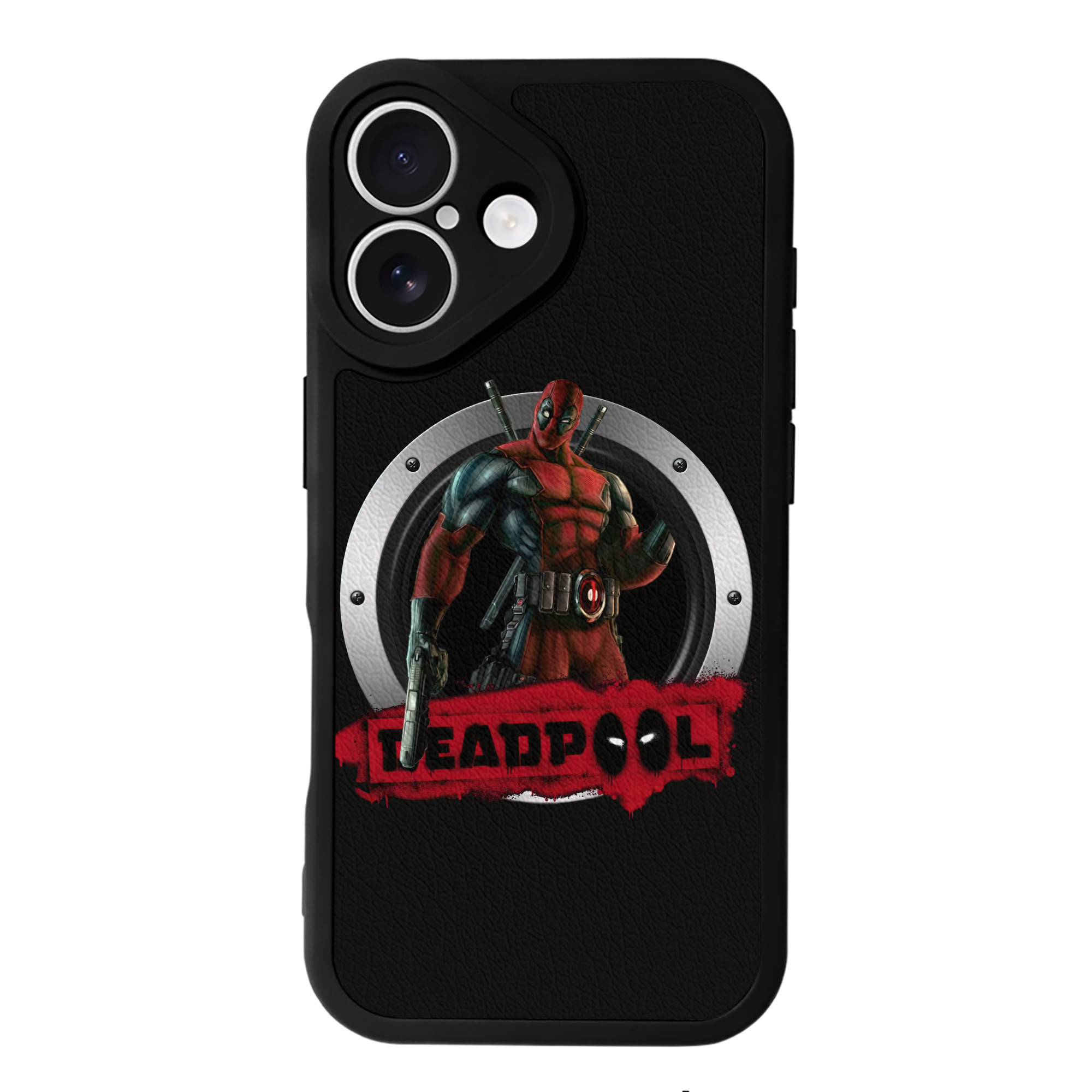 （画像用） Deadpool デッドプール 【iPhone 16シリーズ対応】シリコンスマホケース（レザー調） 材質：シリコン